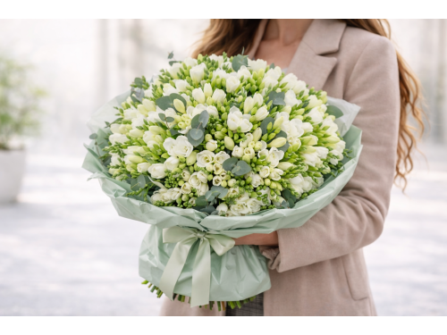 Buchet 101 Frezii albe